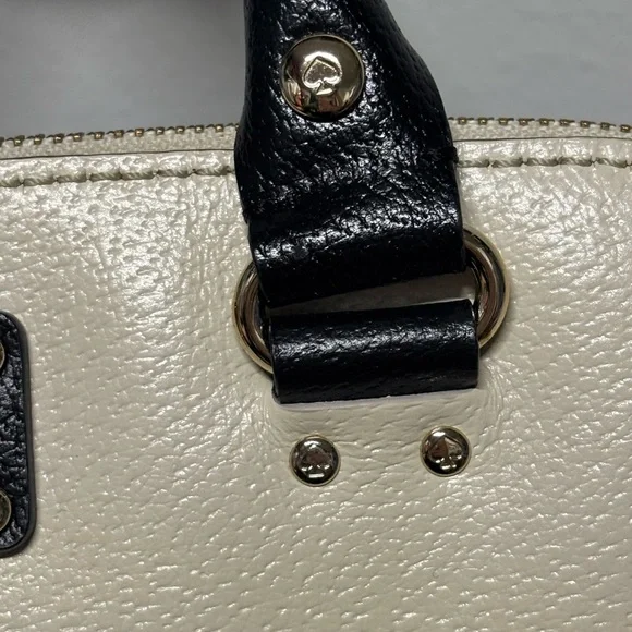 Kate Spade Cream and Black Pebbled Leather Satchel - Picture 10 of 10